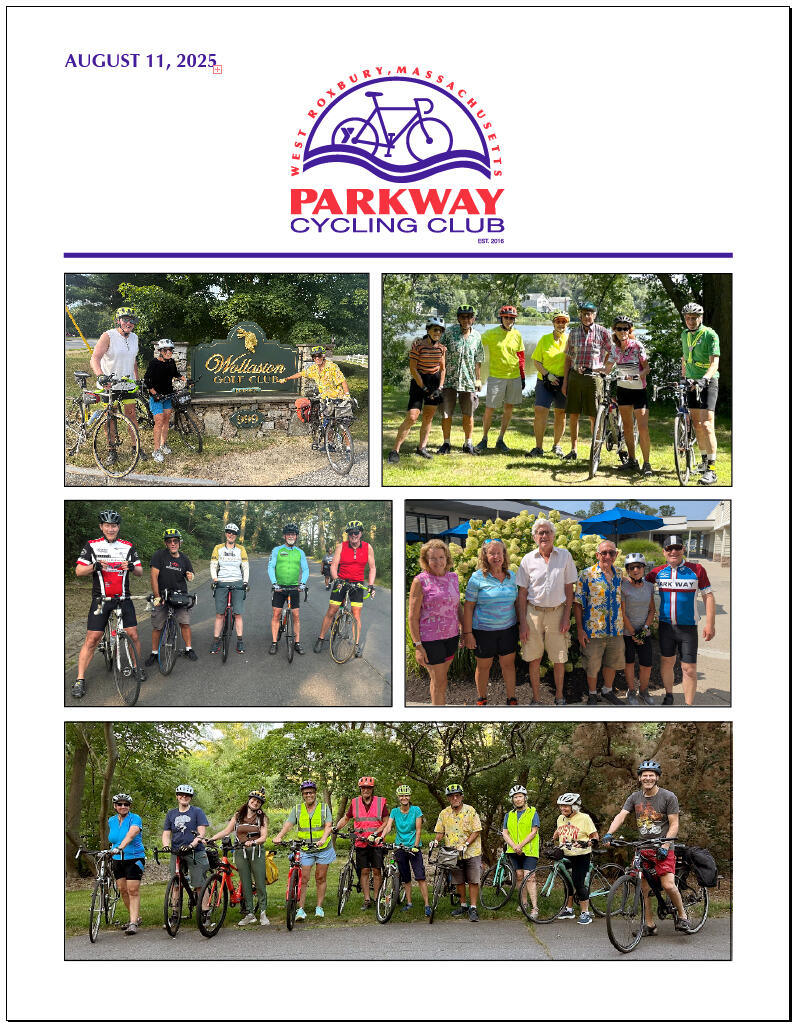 Parkway Cycling Club Parkway Cycling Club, West Roxbury, Massachusetts